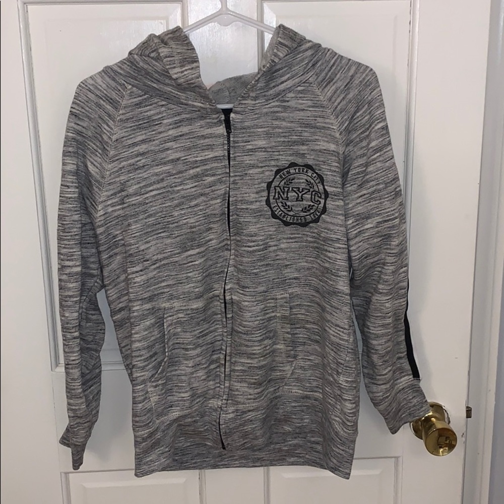New York Gray Zip up Sweatshirt